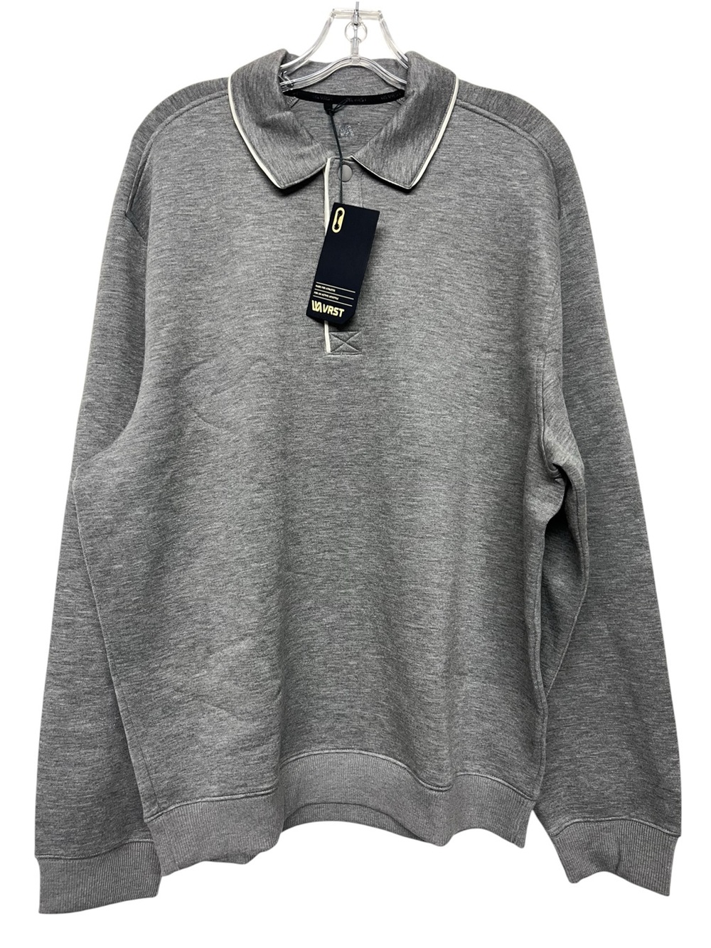 Mens VRST Pinnacle Grey Collared Rugby Polo Long Sleeve Sweatshirt